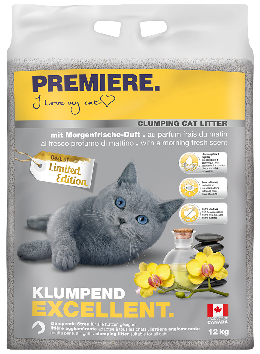 PREMIERE Katzenstreu PREMIERE Excellent Morgenfrische Klumpstreu 12 kg