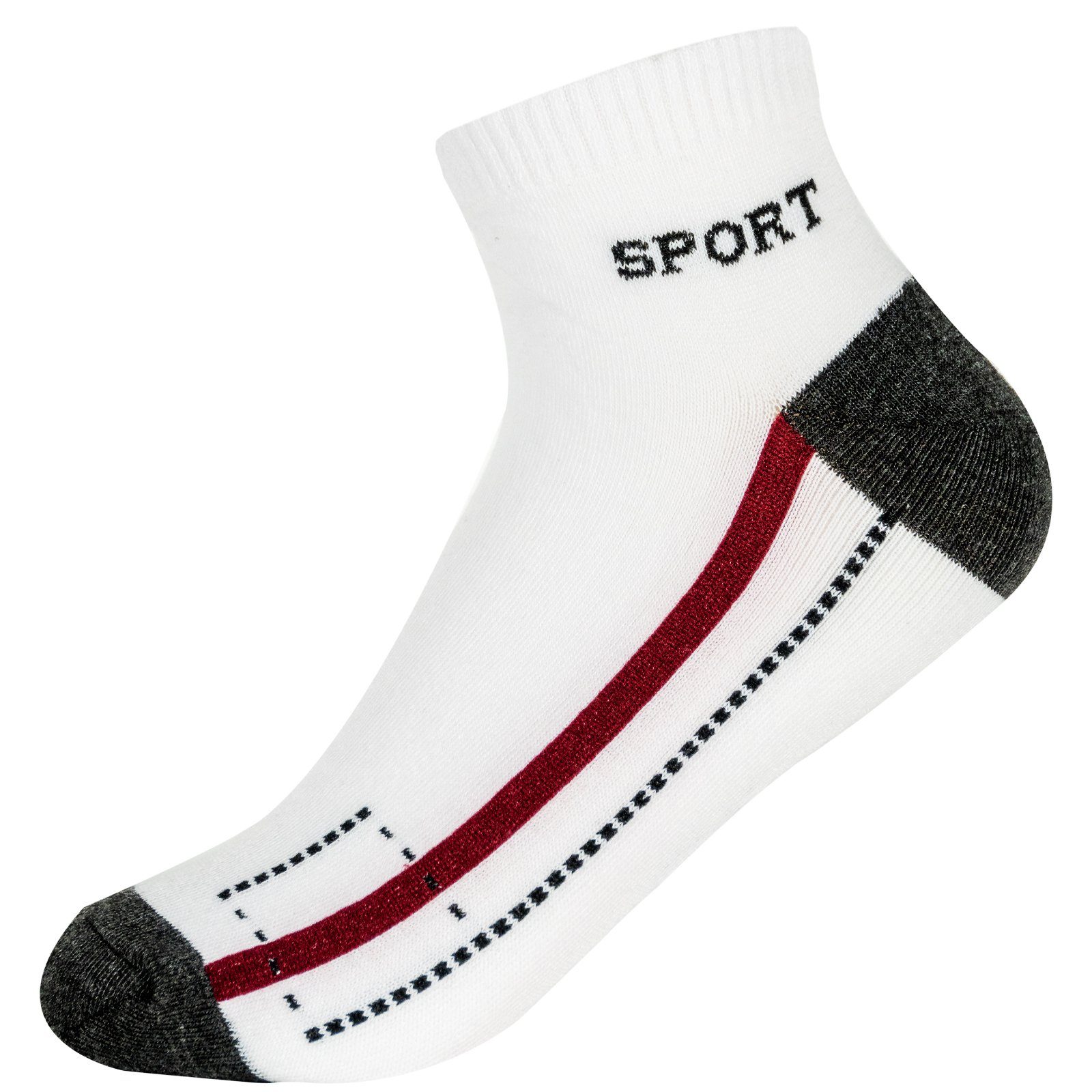 TEXEMP Sneakersocken 12 Paar Sneaker Socken Sport Freizeit Herren Damen Socken Baumwolle Kurz Socken 39-42 43-46 (Packung, 12 Paar)