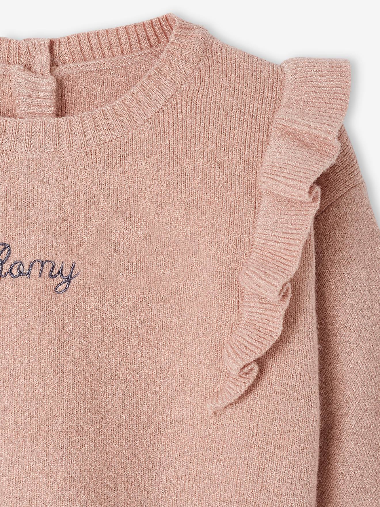 Vertbaudet Baby-Set aus Strick: Pullover & Leggings, personalisierbar - pudrig rosa