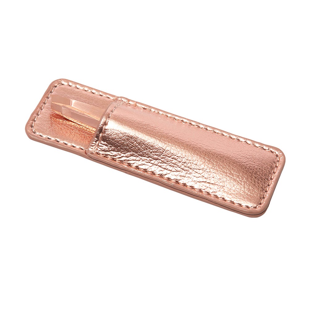 Tweezermann Mini Schräge Pinzette Etui Rose Gold