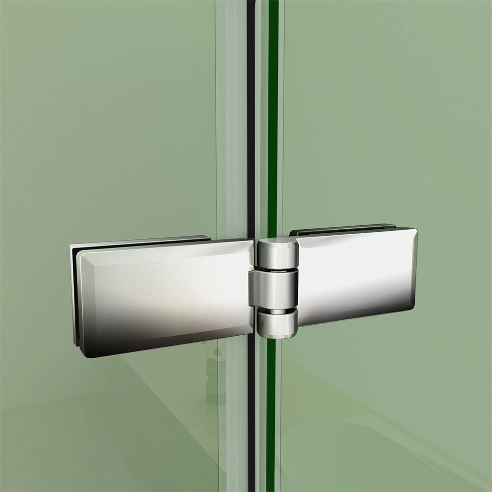 duschspa Badewannenaufsatz Faltwand Badewannenaufsatz mit weißen Streifen Glaswand auf Badewanne, Einscheibensicherheitsglas, Sicherheitsglas, (Set), Breite 120cm, Höhe 140cm, Glas