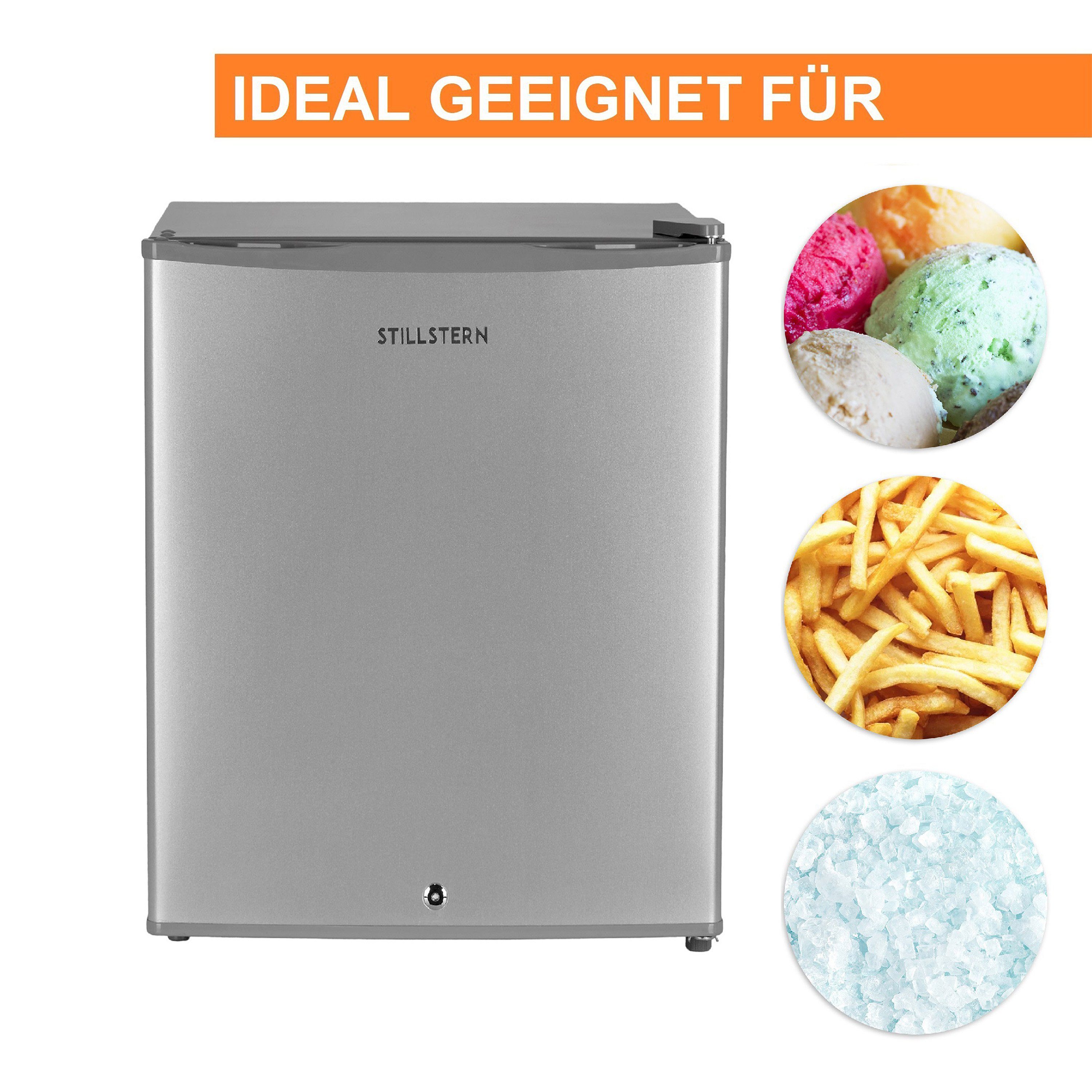 Stillstern Gefrierschrank MGS 42.2, 63.2 cm hoch, 47 cm breit, Mini Gefrierschrank mit Schloss 42L