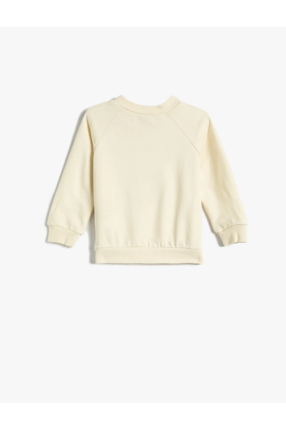 Koton  Sweatshirt mit Teddybär-Aufdruck, Roségold, langärmelig, Rundhalsausschnitt, Baumwolle