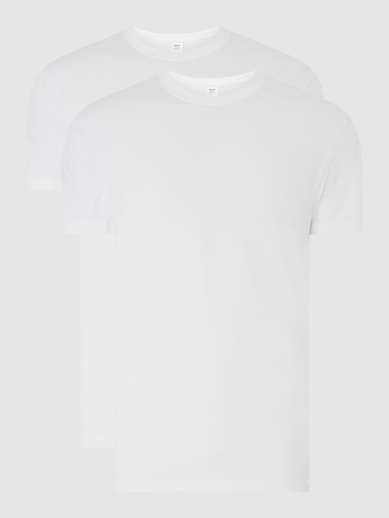 T-Shirt aus Baumwolle im 2er-Pack in weiß