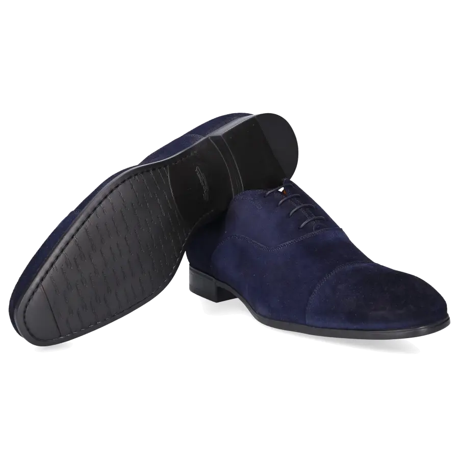 Santoni - Businessschuhe Oxford 11011 Veloursleder - blau