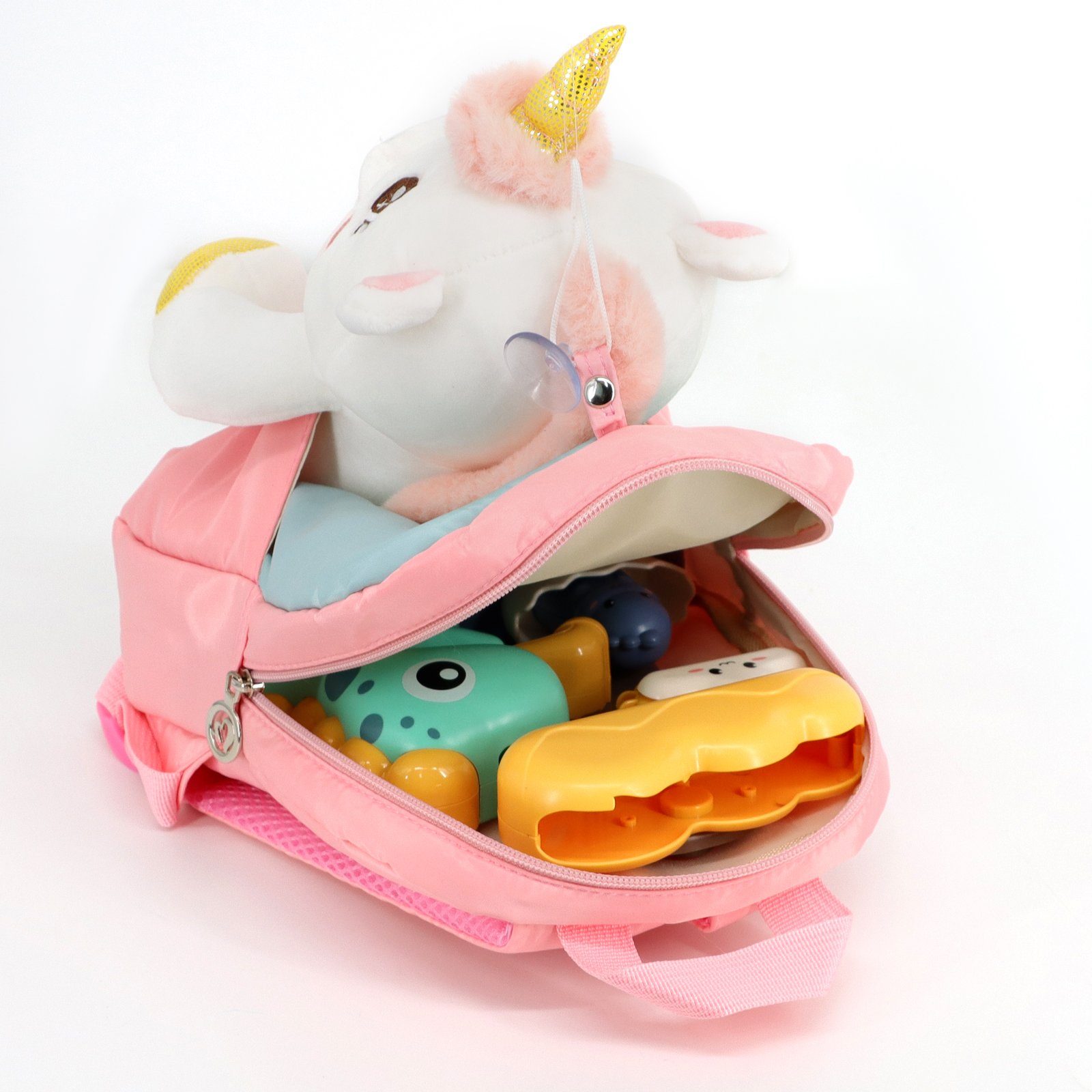 TAN.TOMI Kinderrucksack Plüsch-Einhorn-Rucksack, flauschiger Mini-Einhorn-Rucksack für Mädchen, Damen, Reisen, Plüsch, weicher Regenbogen-Schulranzen