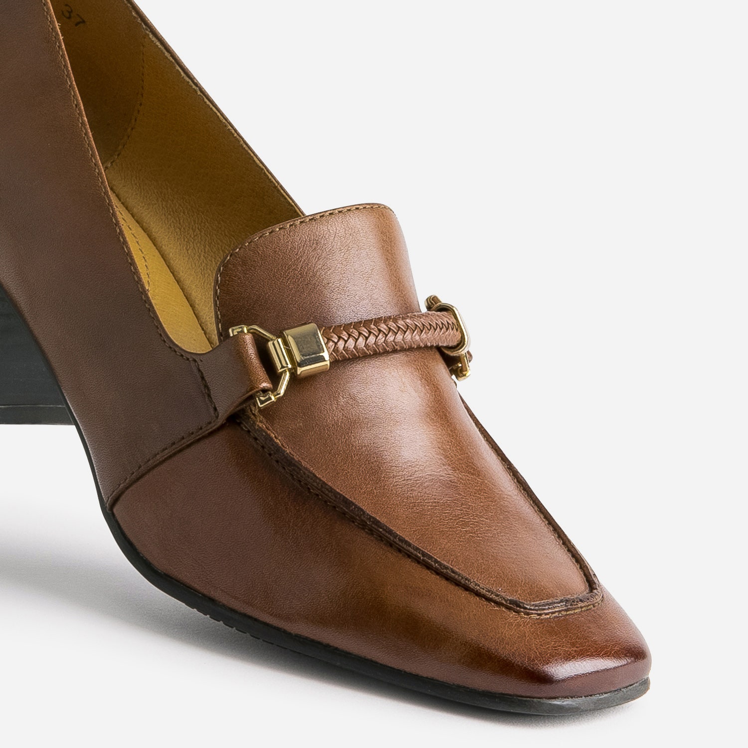 Mocassin à talon CAPRICE cognac en cuir