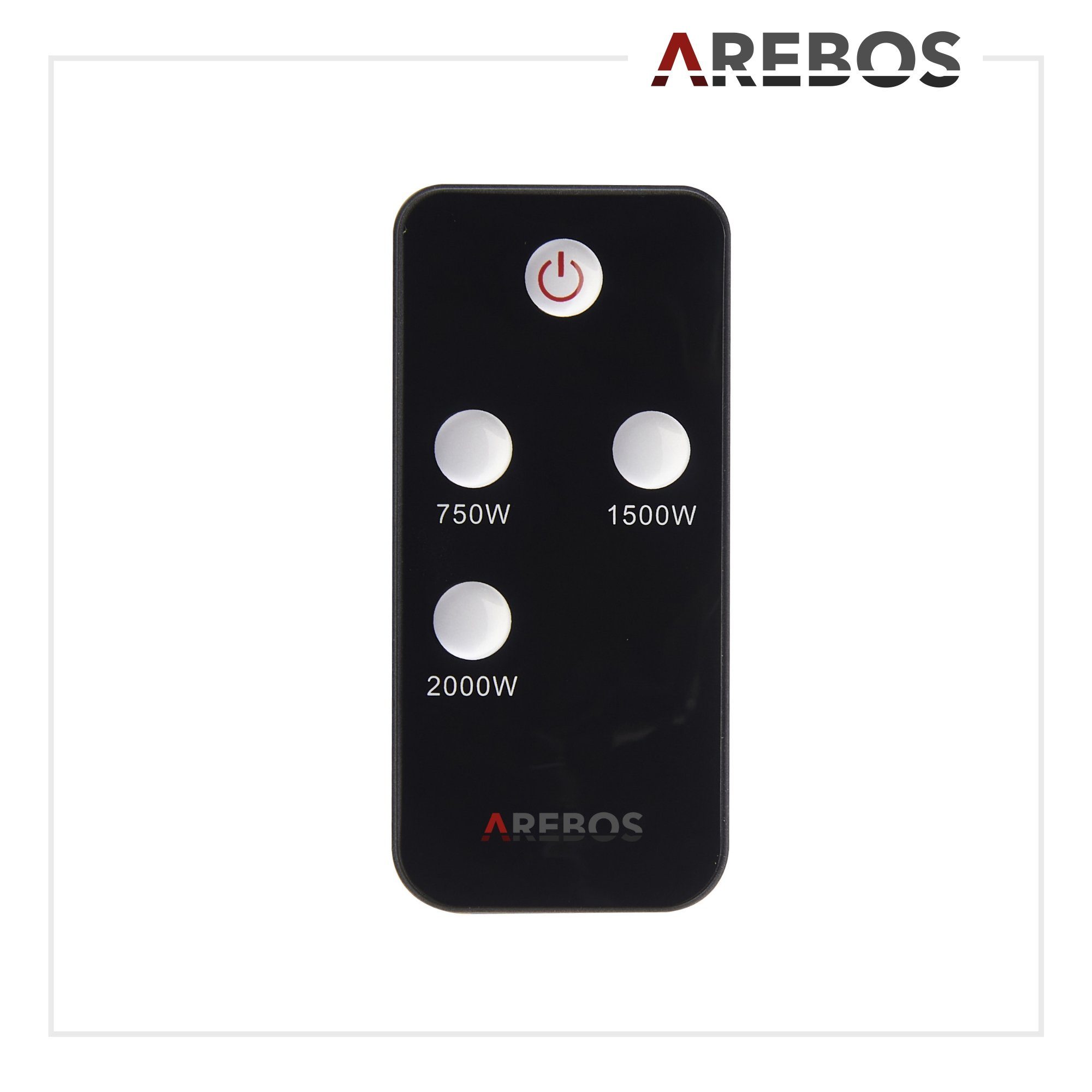 Arebos Heizstrahler 2.000 W, Infrarotheizstrahler mit Fernbedienung, 3 Heizstufen