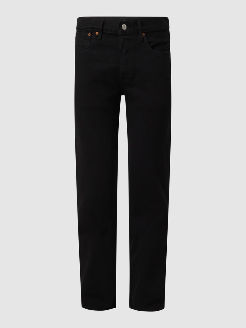 Straight Fit Jeans aus Baumwolle Modell '501™' in schwarz