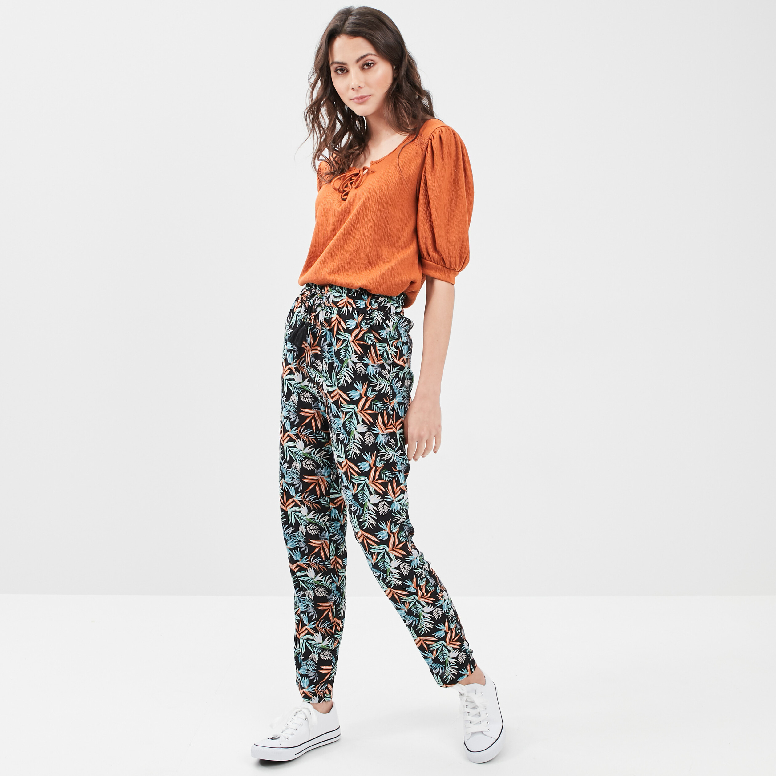 T-shirt manches 3 4 terracotta femme | La Halle