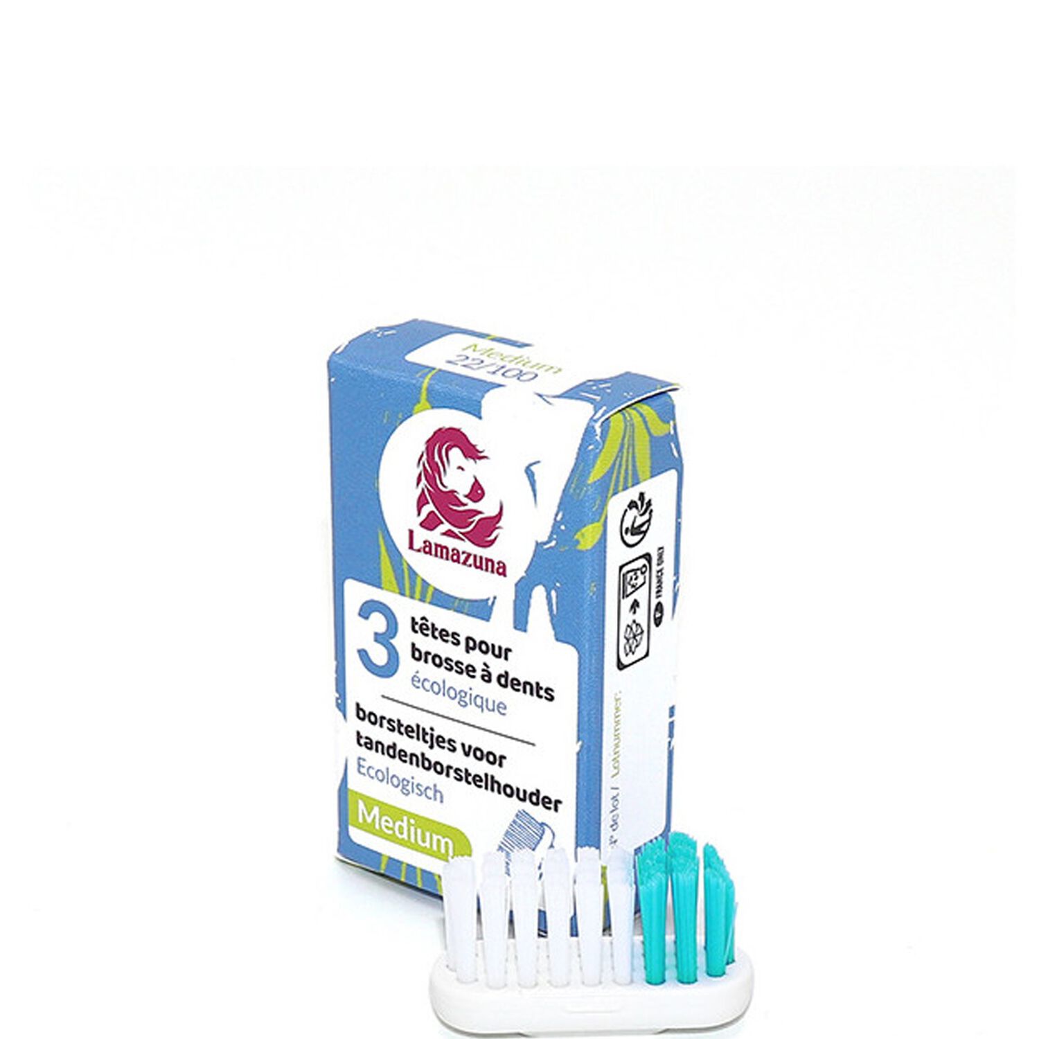 Lamazuna Medium Recharge 3 têtes pour brosse à dents