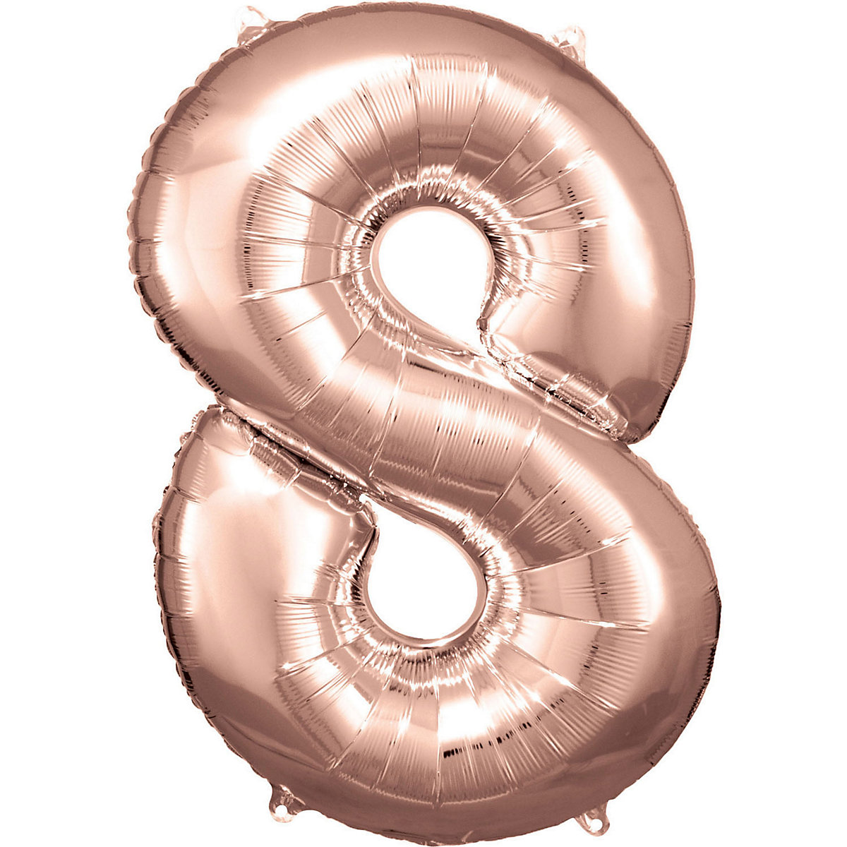 Super Shape Folienballon Rosé Gold, Zahlenballon 8, 53 x 83 cm
