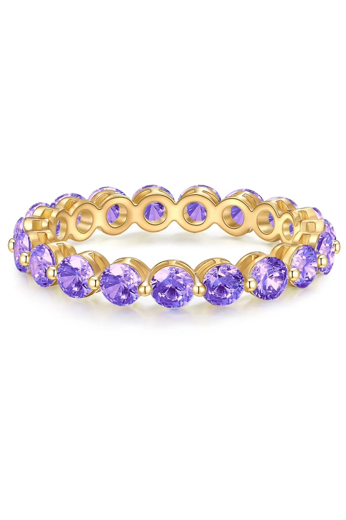 YOKOAMİİ  Modeschmuckring Ring gelbgold Kristall violett