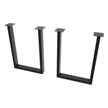 en.casa Tischgestell, Holsted Tischkufen 2er Set Stahl 40 x 28 cm Schwarz, matt