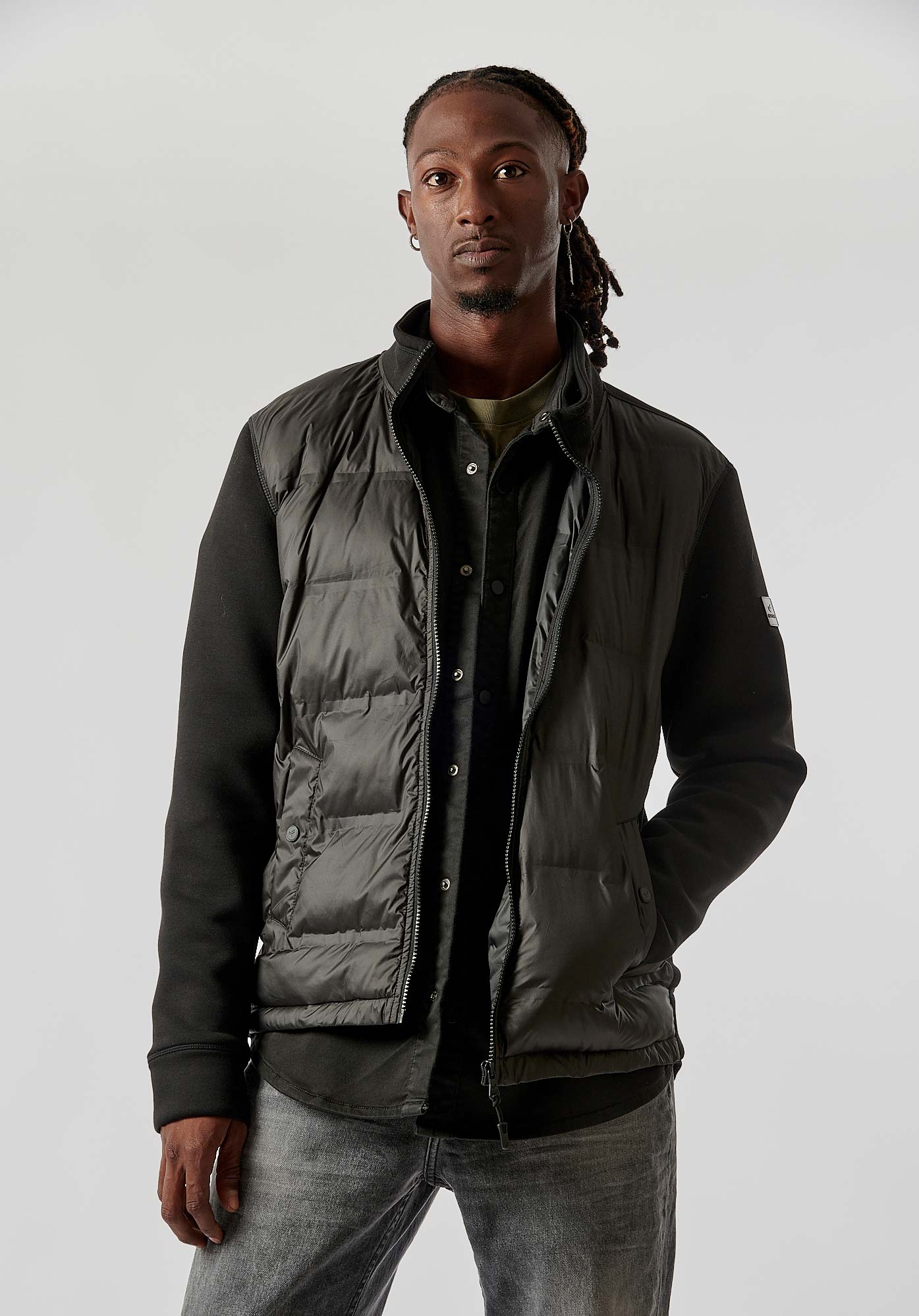 NEIL   Sweat bi-matière noir homme