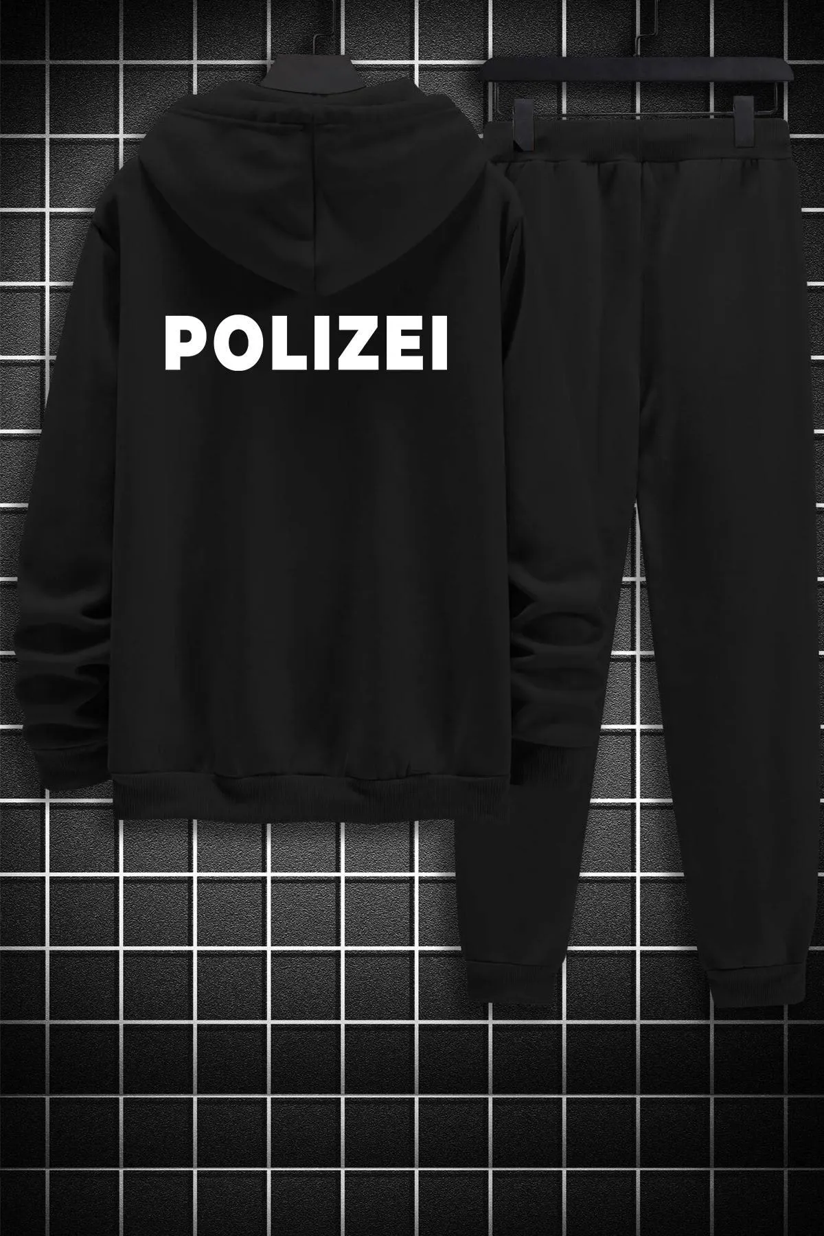 uyguntarz  Unisex-Trainingsanzug-Set mit Polizei-Rückendruck