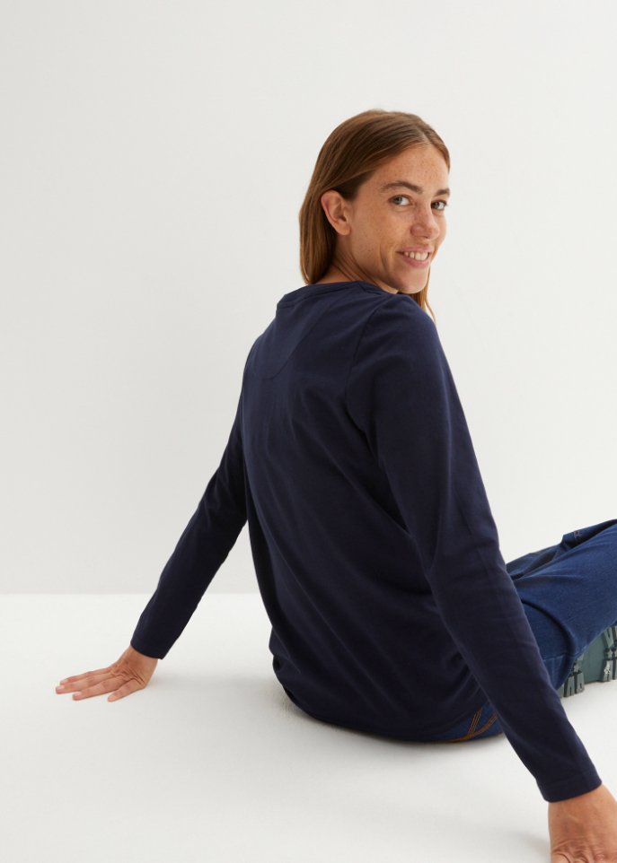 Essential Langarmshirt mit Rundhalsausschnitt, seamless