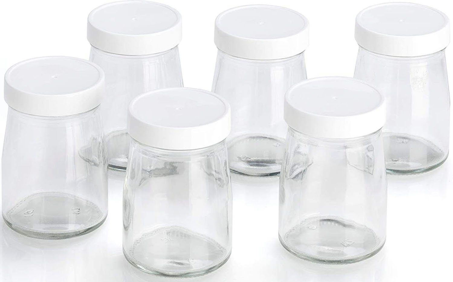 Cuisinart Joghurtgläser YM401E, Glas, Kunststoff, (Set, 6-tlg), für Joghurt Zubereiter aus Glas