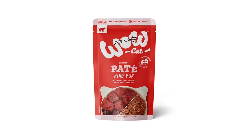 WOW Katzennassfutter Adult Rind Pur 125 g