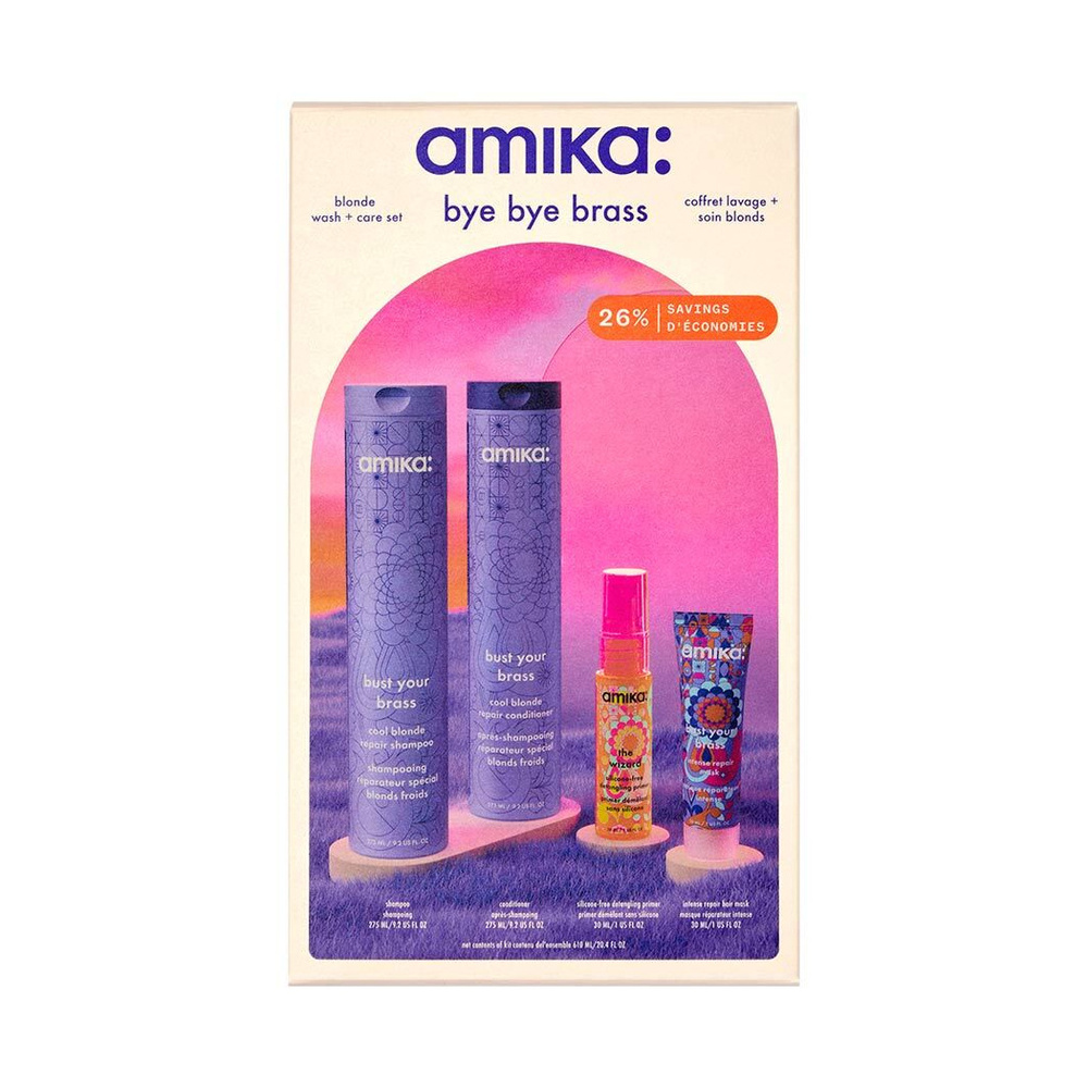 Amika bye bye brass blonde wash + care hair set Soin des cheveux