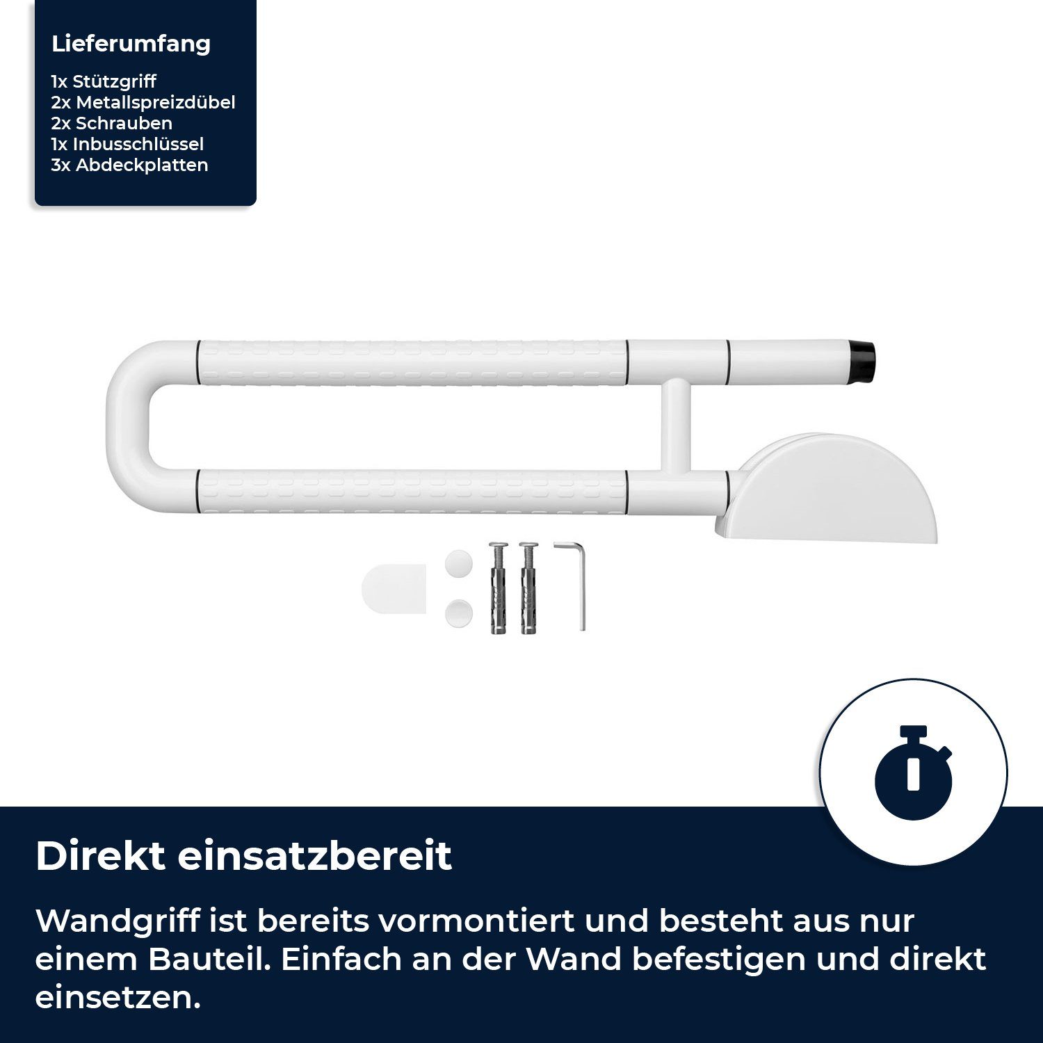 flexilife Haltegriff Klappbarer Toiletten Stützgriff zur Wandmontage belastbarer