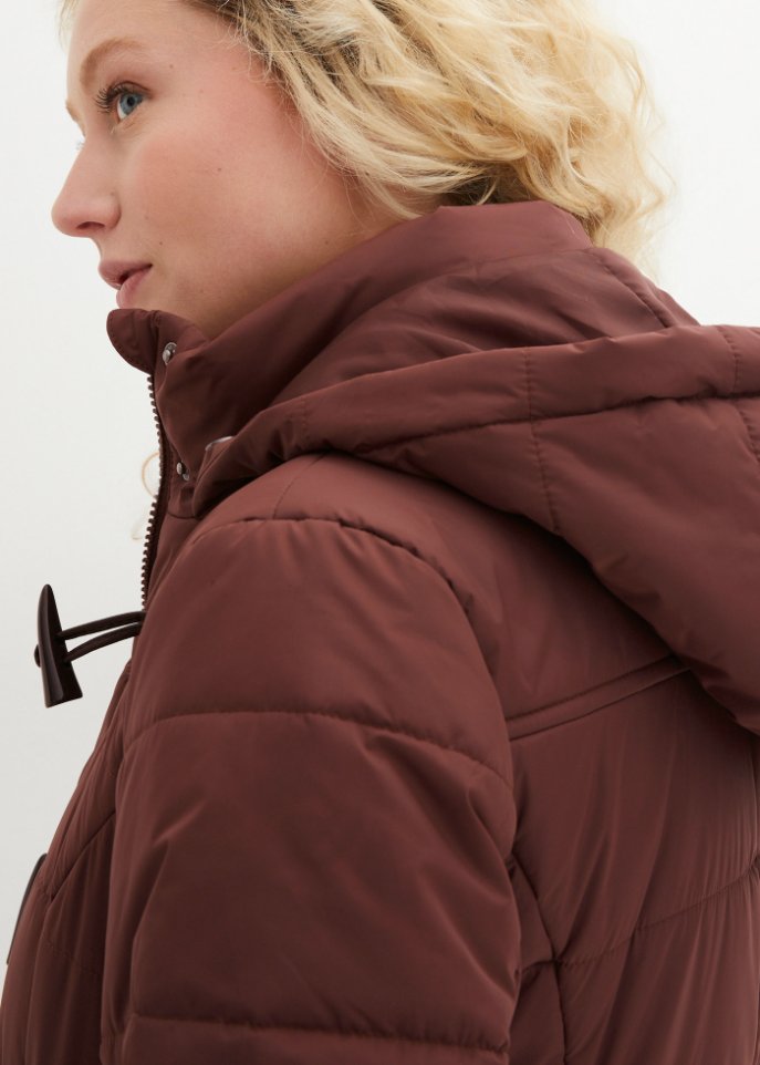 Duffle-Jacke mit Kapuze und Knebelknöpfen