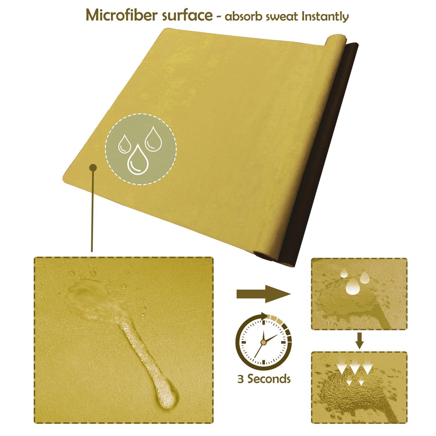 GOLDEN Yogamatte Gelb Reise Yogamatte