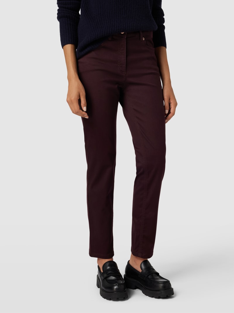 Comfort Fit Jeans im 5-Pocket-Design Modell 'GRETA' in dunkelrot