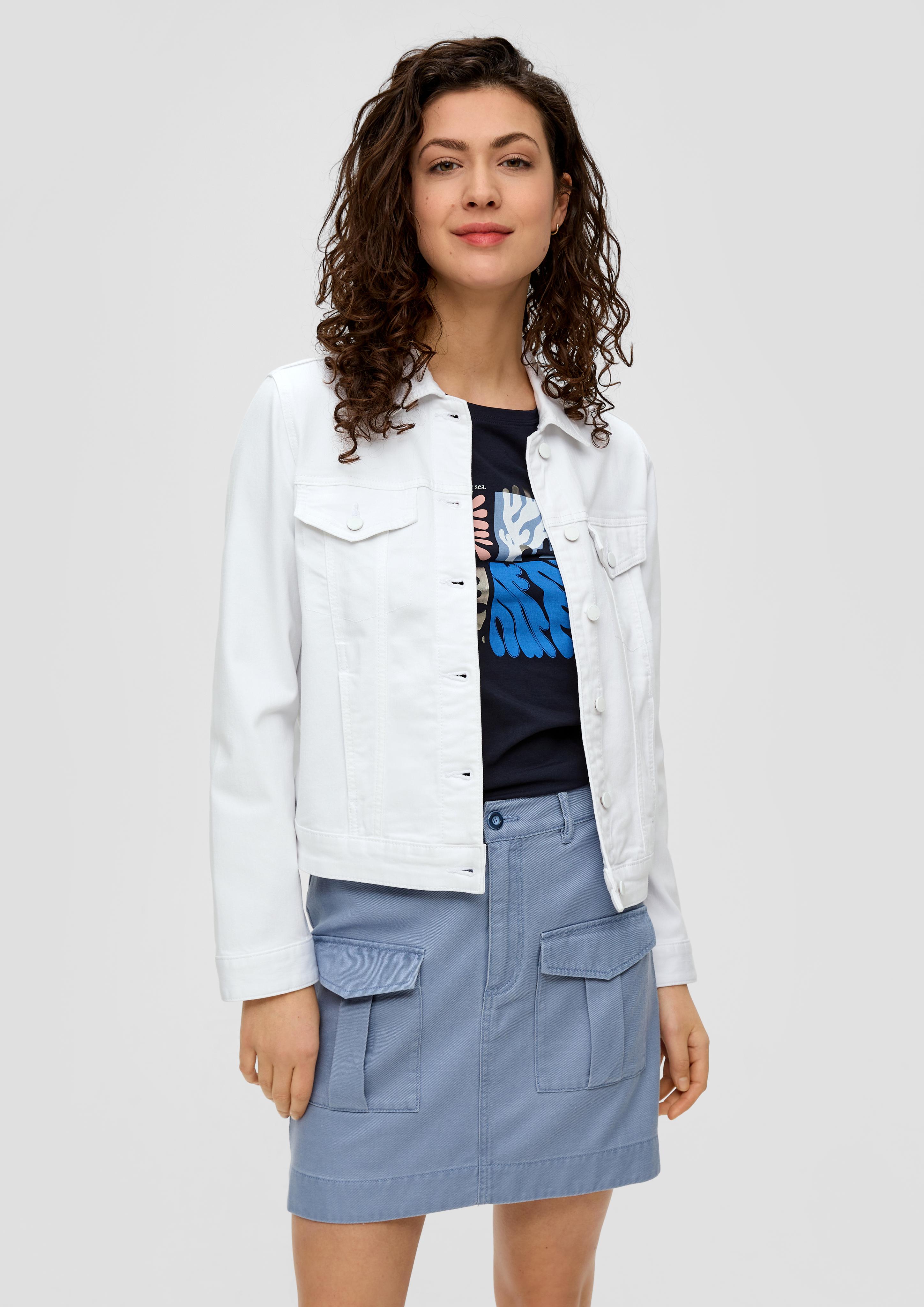 Kurze Jeansjacke mit angedeuteten Brusttaschen  2151478-01Z8