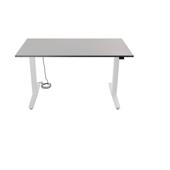 Elektrisch höhenverstellbarer Schreibtisch Desk Basic, silberweiß