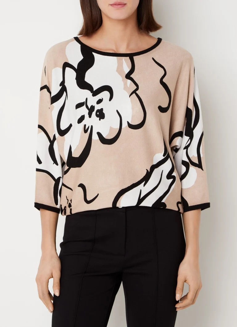 Pulover tricotat fin cu imprimeu Laurie de la Phase Eight
