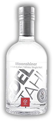 Märkische Spezialitätenbrennerei Edelstahl Moonshiner White Single Malt Märkische Spezialitätenbrennerei Edelstahl Moonshiner White Single Malt Ehrlich und klar. 0,35	 Liter - Vol 50%