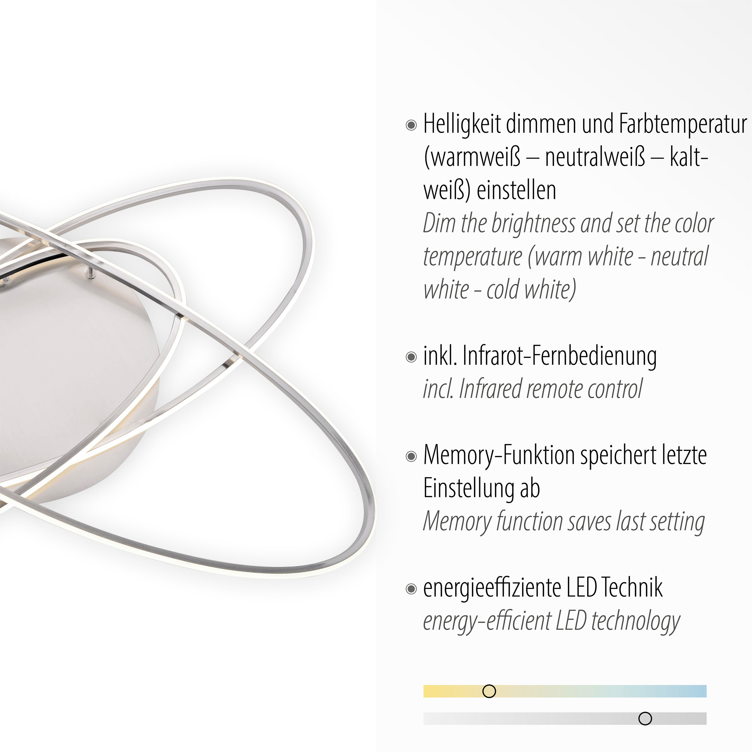 JUST LIGHT.LED-Deckenleuchte 3flg