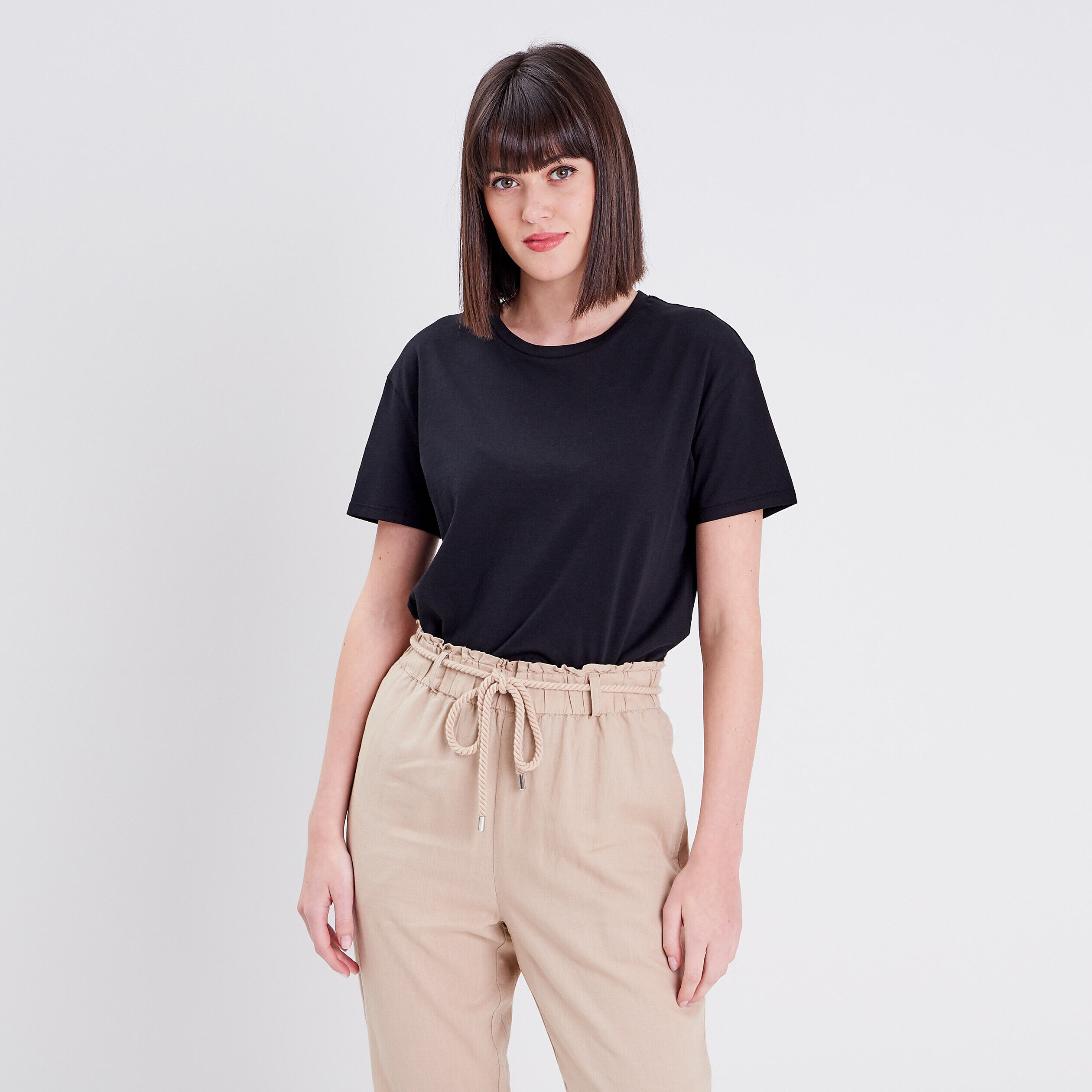 T-shirt manches courtes noir femme | Cache Cache