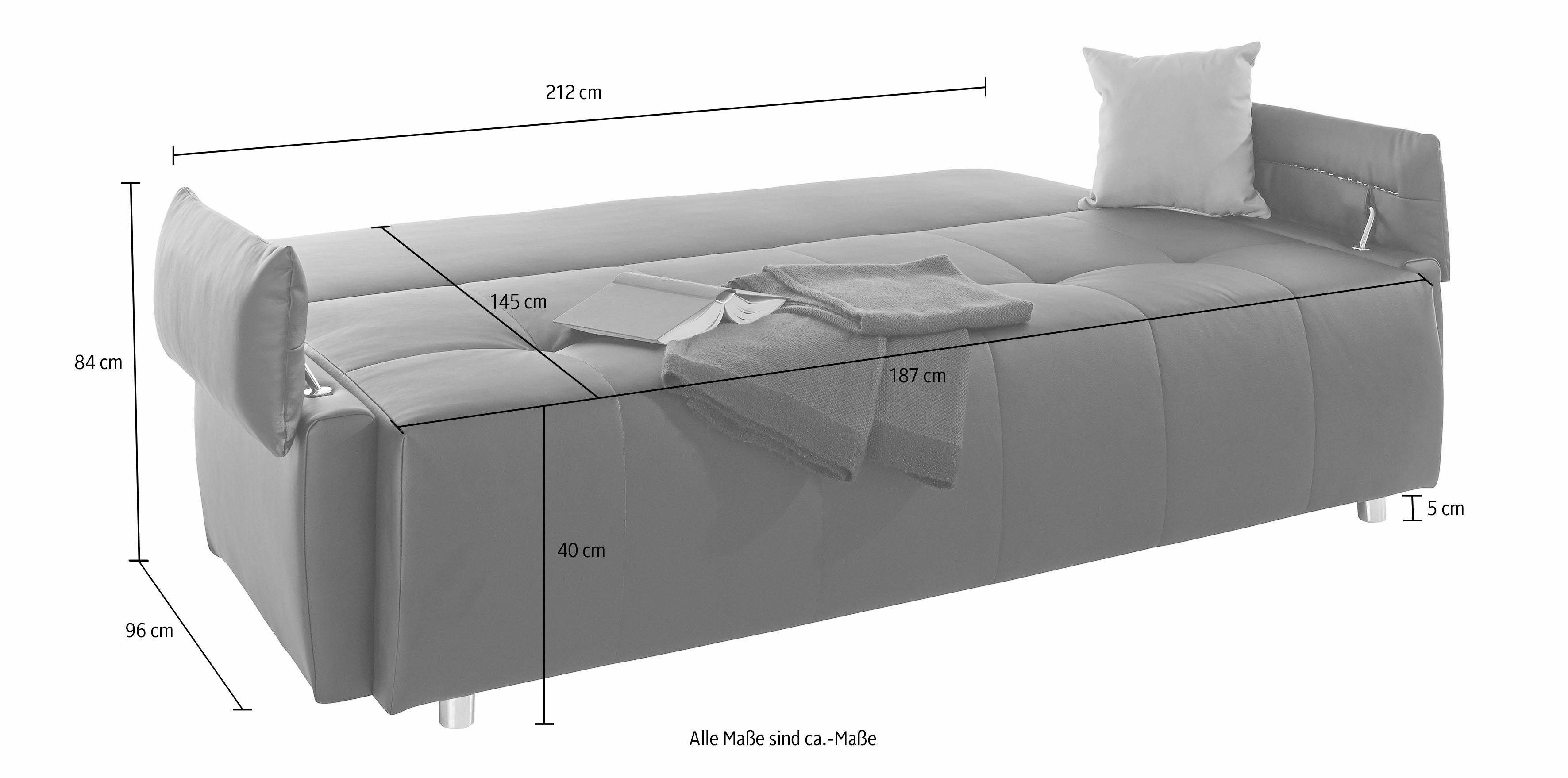 COLLECTION AB Schlafsofa Funtastic, mit Federkern, Bettfunktion, inklusive 2 Rücken- und 1 Zierkissen