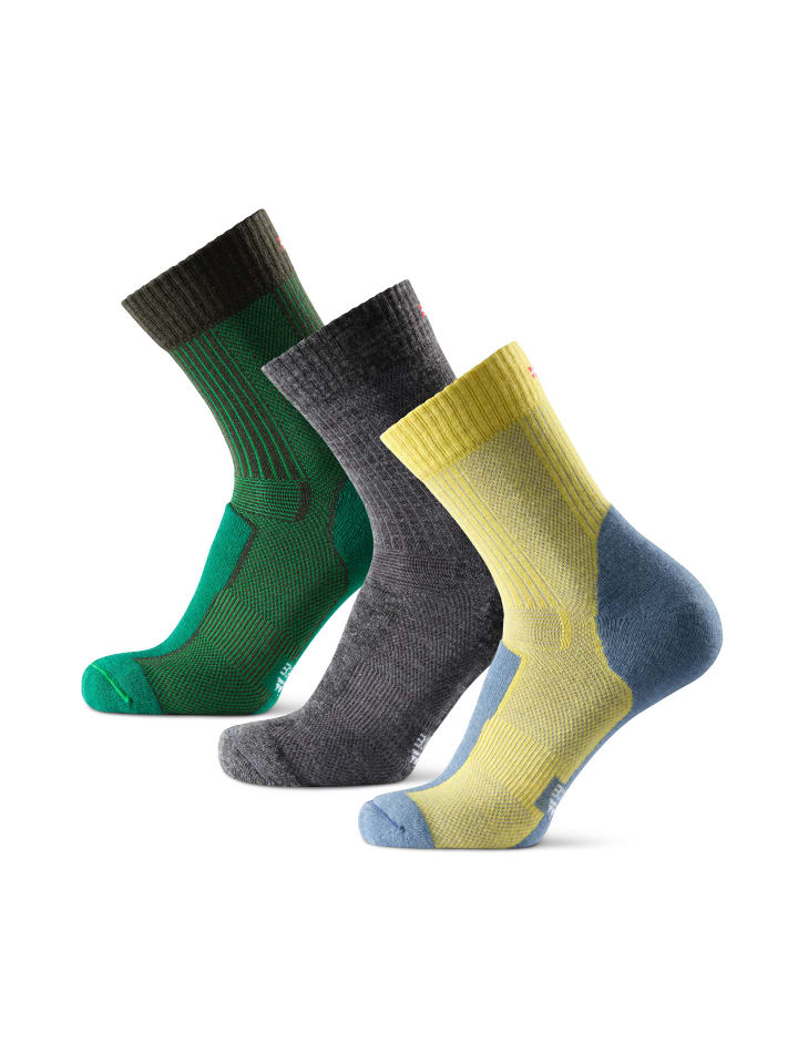 DANISH ENDURANCE Socken Merino Hiking Light in yellow/grey/green günstig kaufen