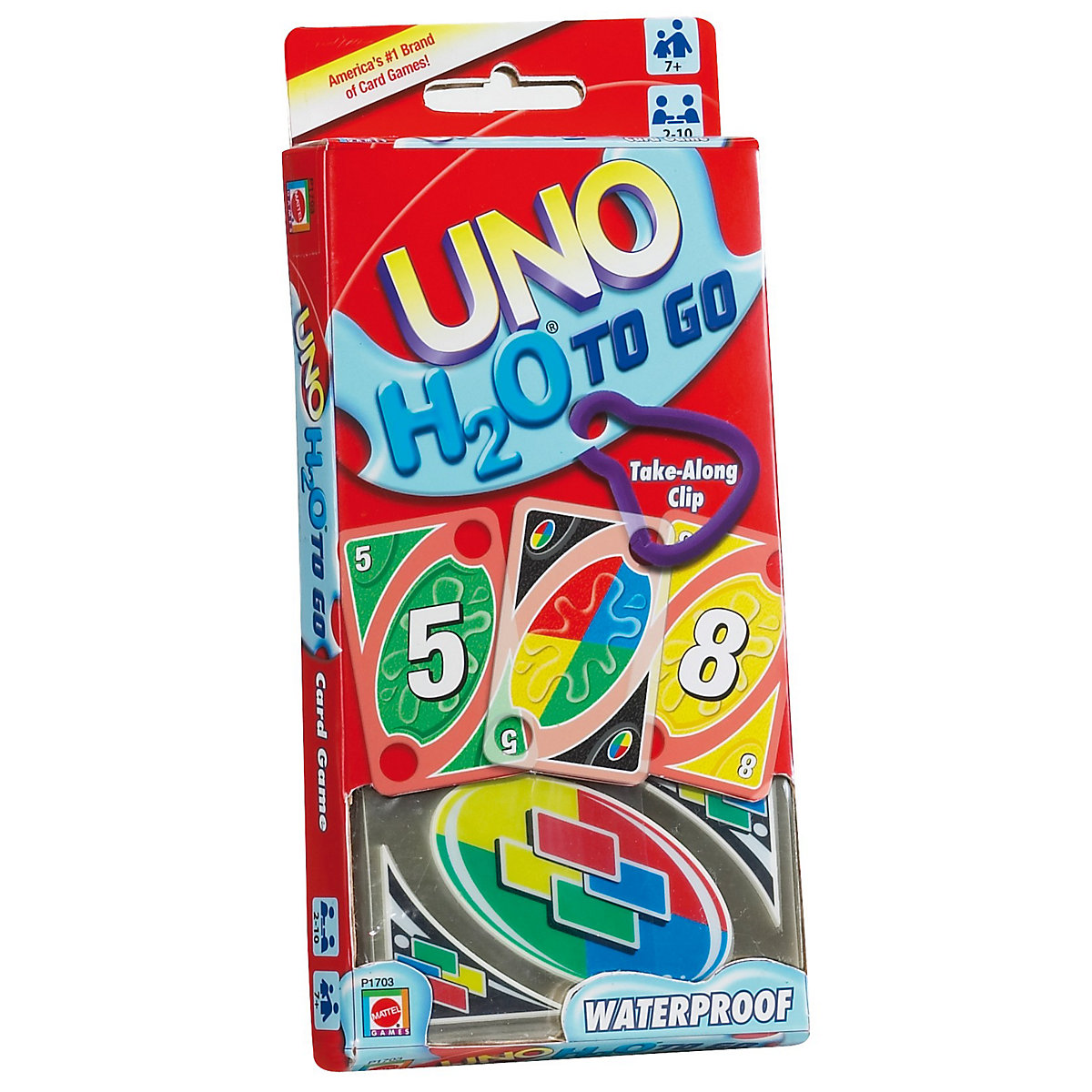 Mattel Games UNO H2O To Go, wasserfestes Kartenspiel, Reisespiel, Familienspiel