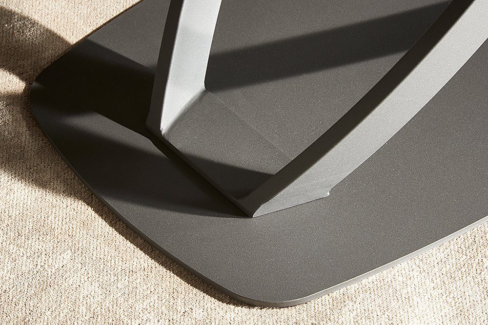 riess-ambiente Esstisch INCEPTION 130-190cm taupe / schwarz (Einzelartikel, 1-St), Keramik · Metall · Sicherheitsglas · ausziehbar · Modern Design