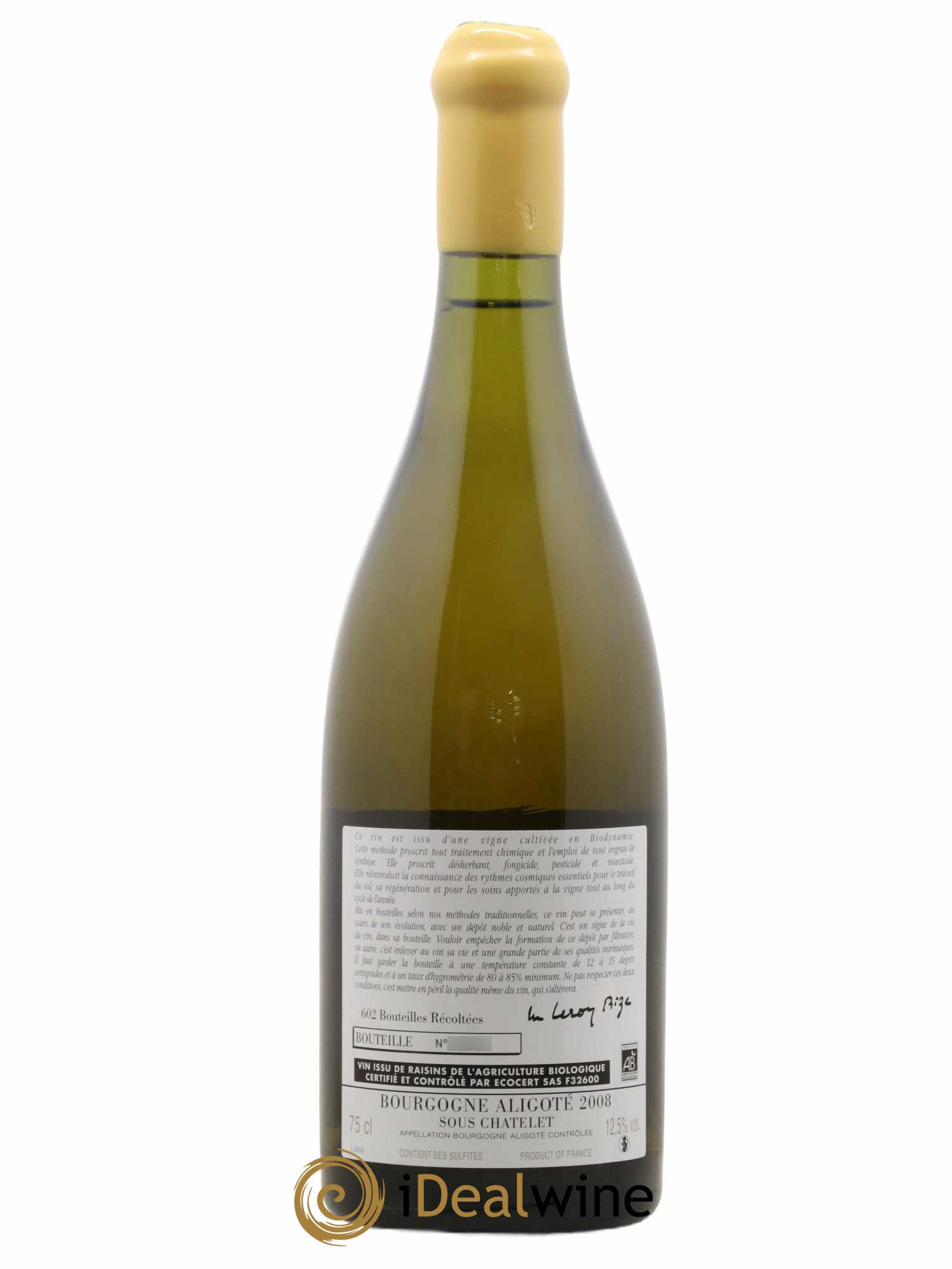 Bourgogne Aligoté Sous Chatelet d'Auvenay (Domaine)  2008 - Lot de 1 Bouteille