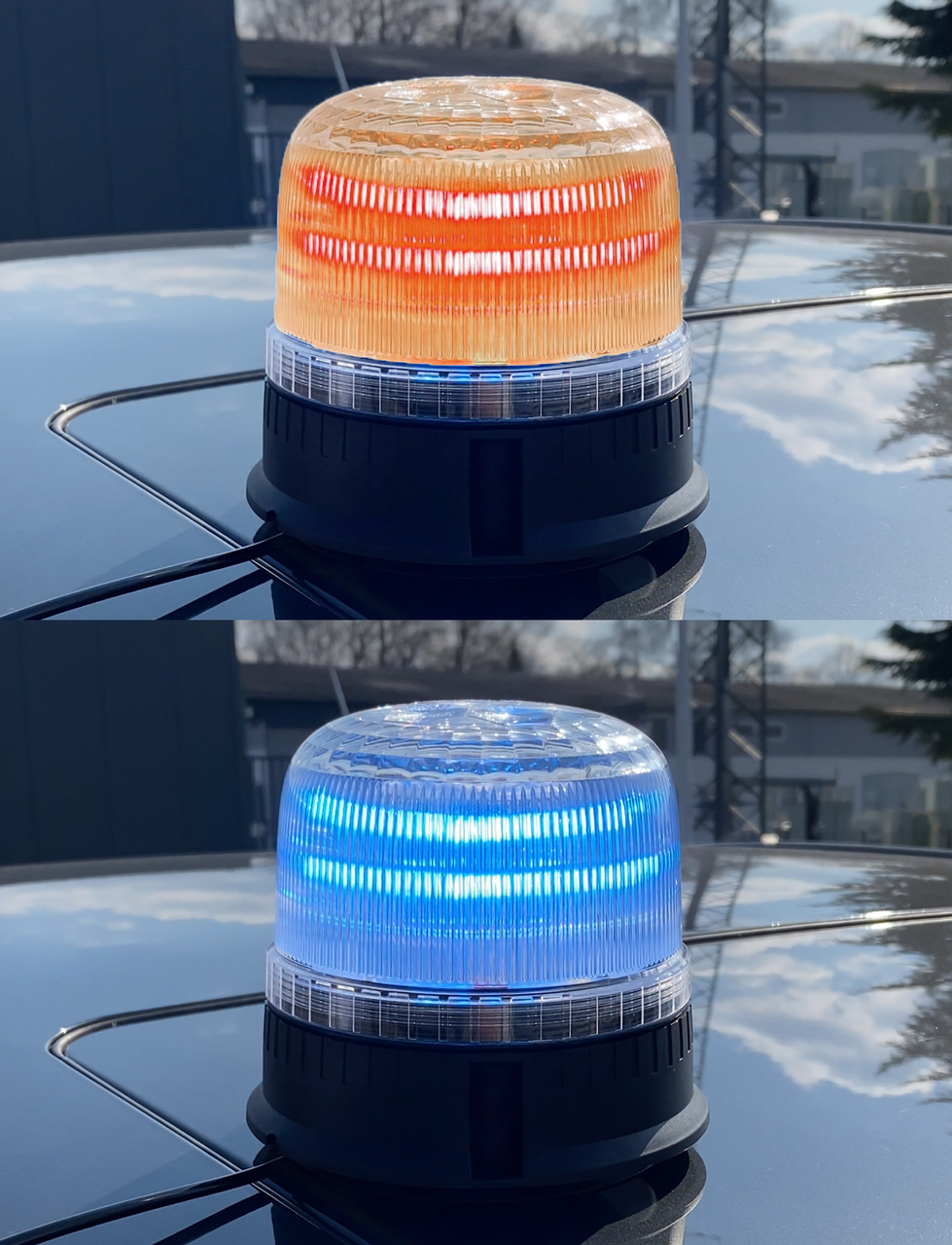Berger & Schröter LED Rundumkennleuchte 12/24V Dual Color orange/blau