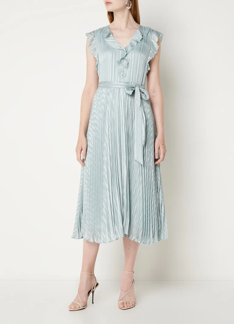 Vestido midi Carmella de Phase Eight con cinturón para anudar y botones decorativos.