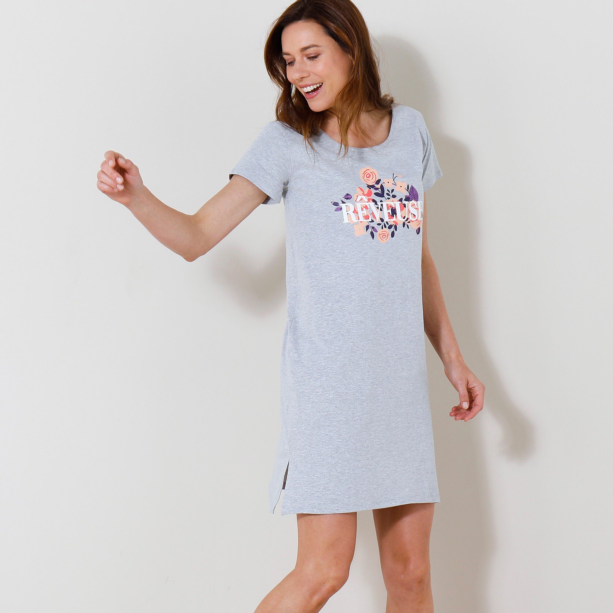 Chemise de nuit courte imprimé 