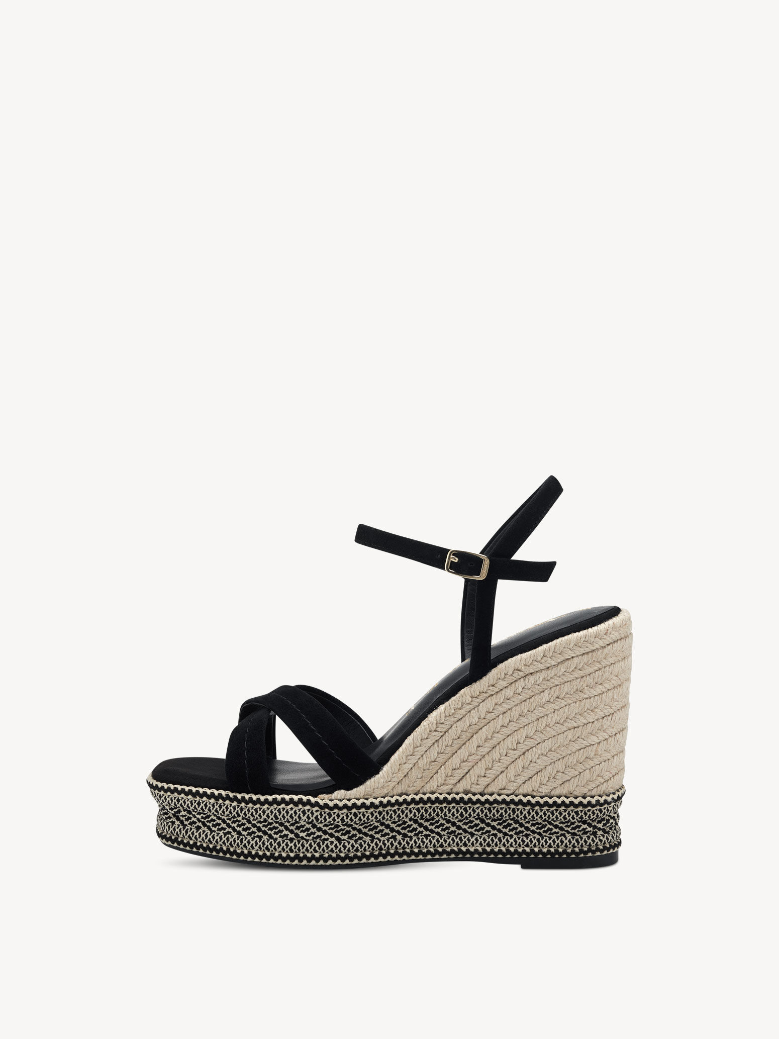 Sandale à talon en cuir - noir