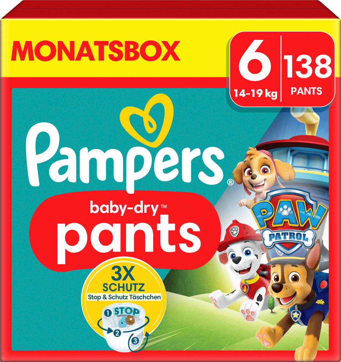 Baby Pants Baby Dry Gr.6 Extra Large (14-19 kg) Limited Edition Paw Patrol, Monatsbox, 138 St