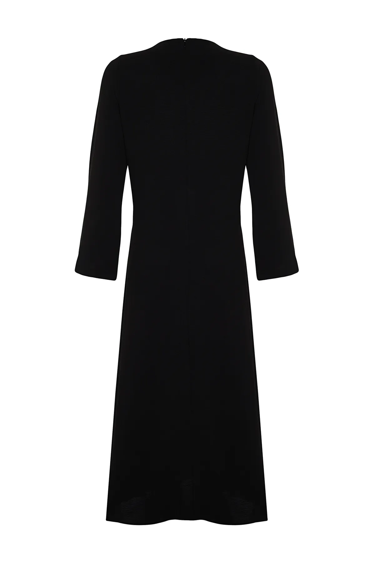 Trendyol Modest  Schwarzes, mit Perlen besetztes Aerobin-Webkleid TCTSS24EB00030