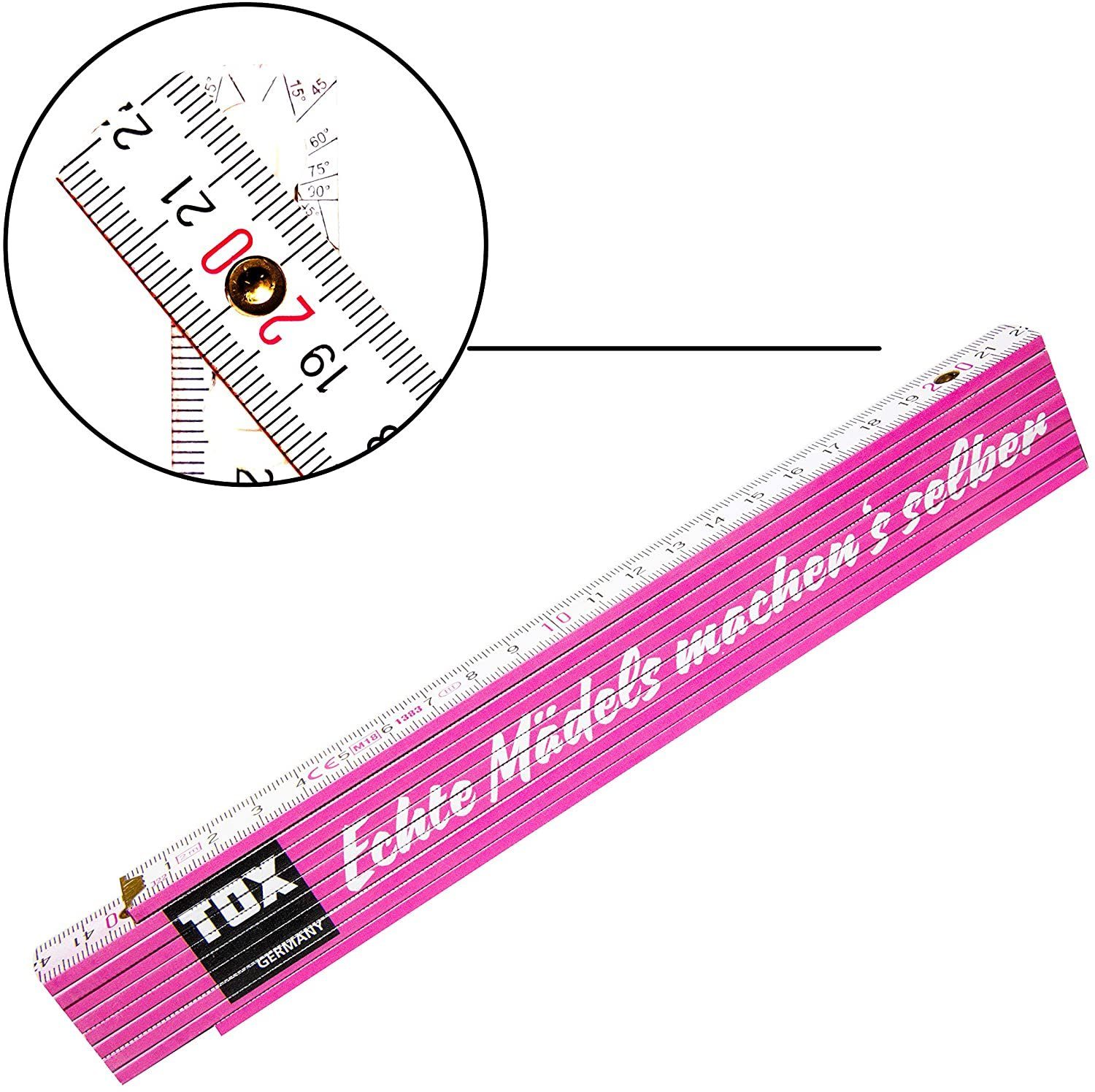 TOX-DÜBEL-TECHNIK Zollstock Meterstab 2 meter, farbenfroh mit cooler Beschriftung, in verschiedenen Farben und mit verschiedenen Sprüchen