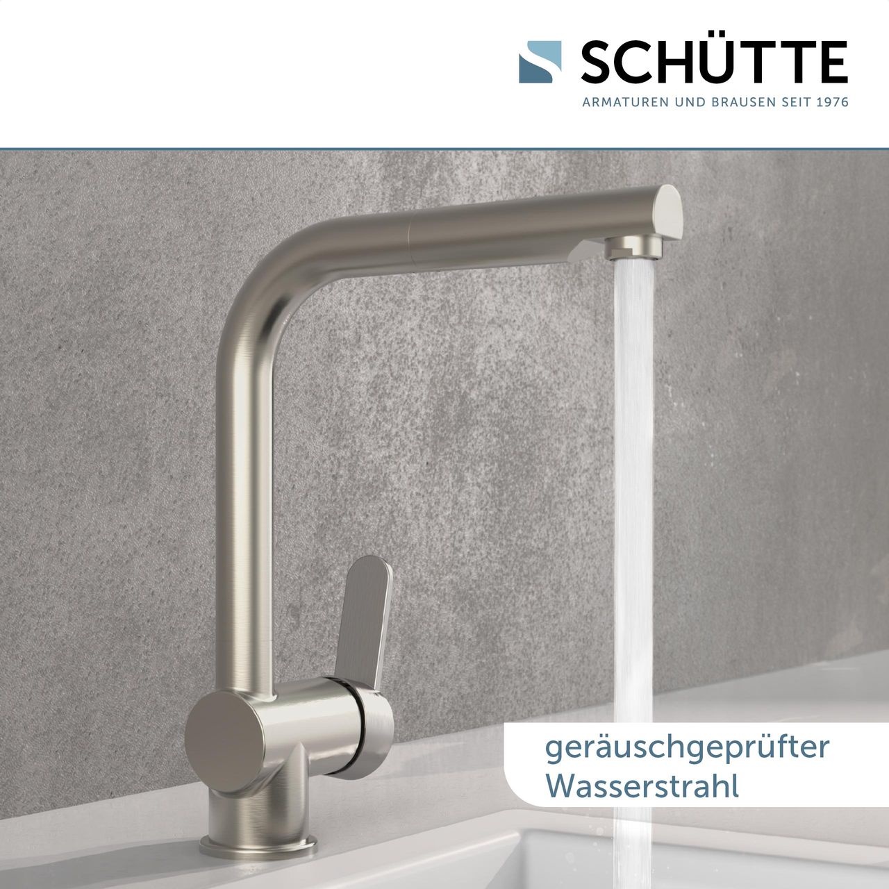 Schütte Küchenarmatur LONDON mit Geschirrbrause, Edelstahloptik