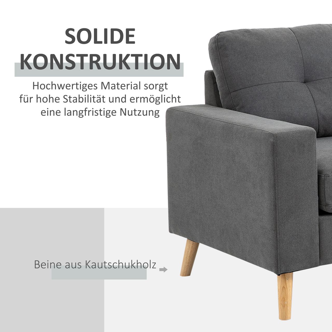 HOMCOM Ecksofa Eckcouch in L-Form, Eckgarnitur in Leinenoptik Couchgarnitur