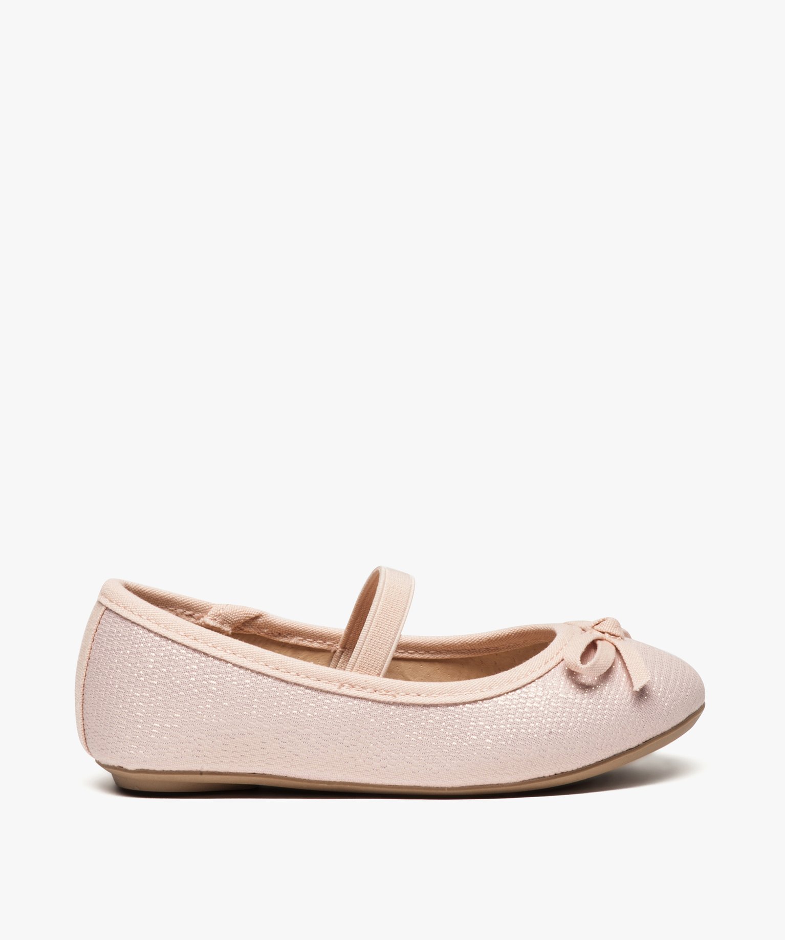 Ballerines fille brillantes à élastique rose | GEMO