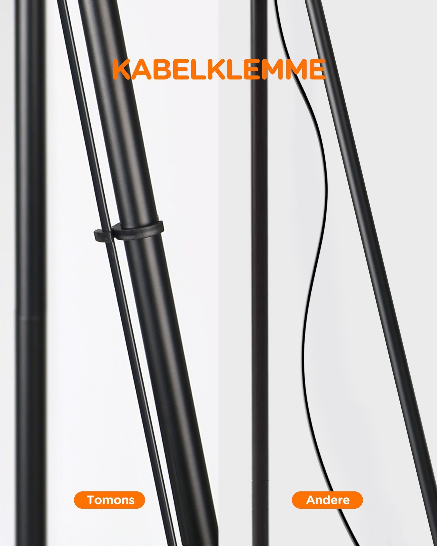 Tomons LED Stehlampe Dimmbar, Stehleuchte mit Dreibeinstativ aus Metall, LED fest integriert